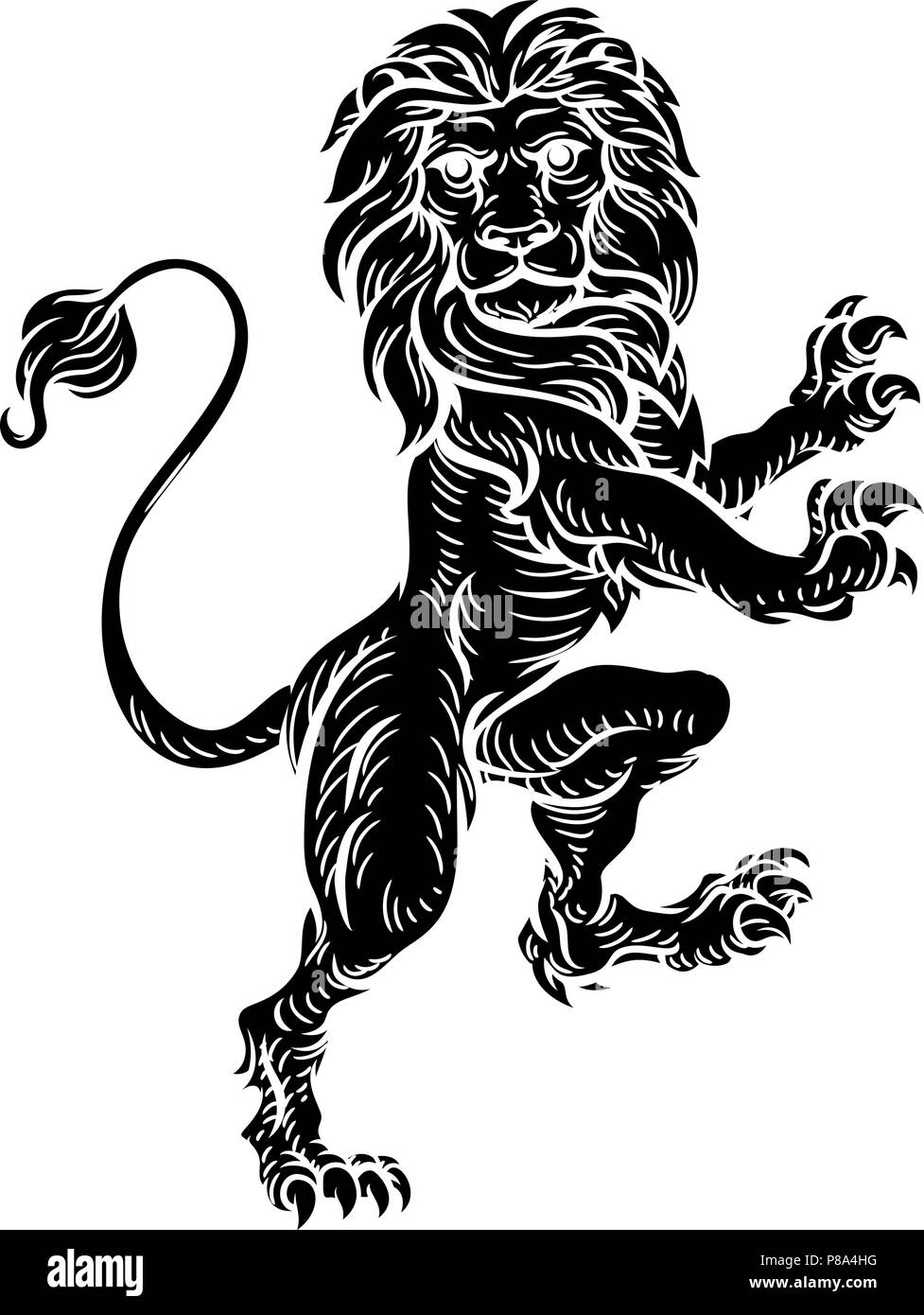 Héraldique Blason de lion Element Illustration de Vecteur