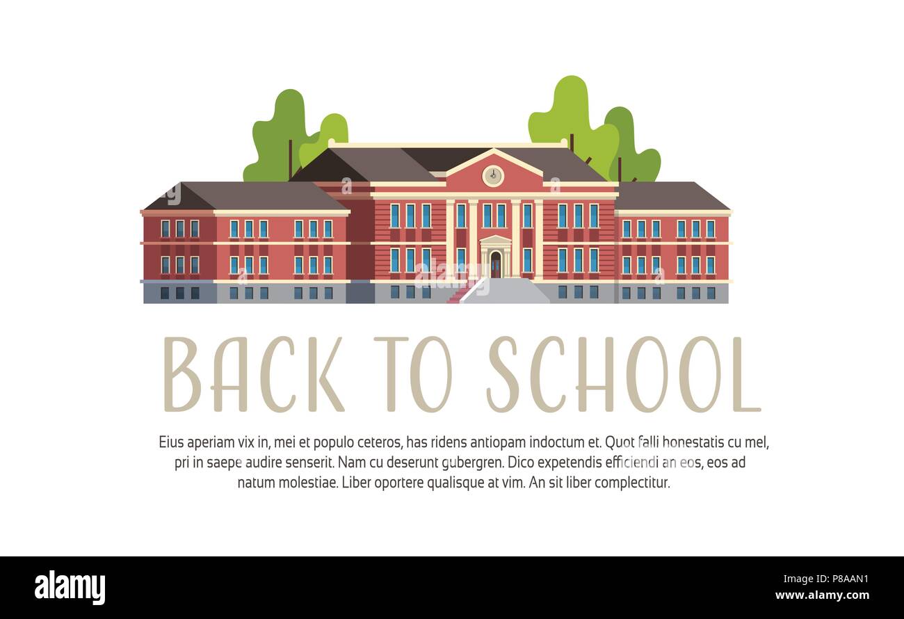 Retour à l'école chantier concept 1 septembre fond blanc isolé plate horizontale copy space Illustration de Vecteur