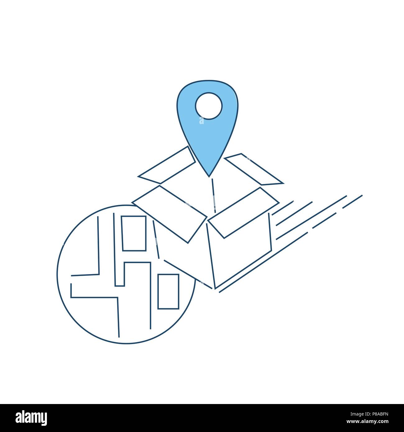 Géolocaliser fort plan de ville concept navigation sur fond blanc doodle croquis Illustration de Vecteur