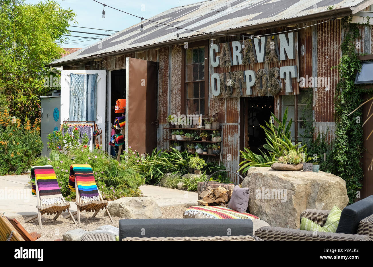 Avant-poste caravane à Ojai, CA. Banque D'Images