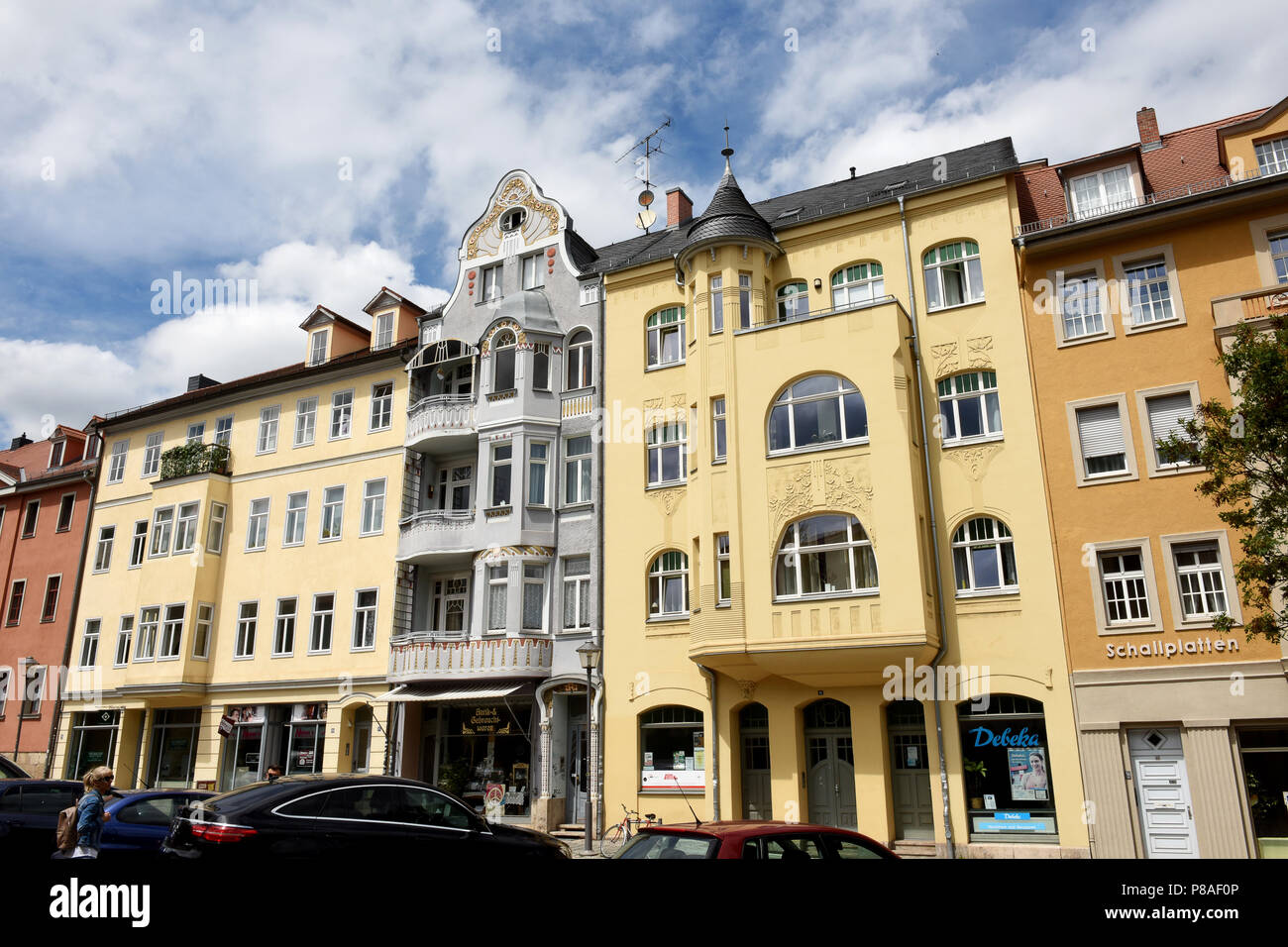 Appartements maisons élégantes de Weimar, en Thuringe, Allemagne, Europe Banque D'Images