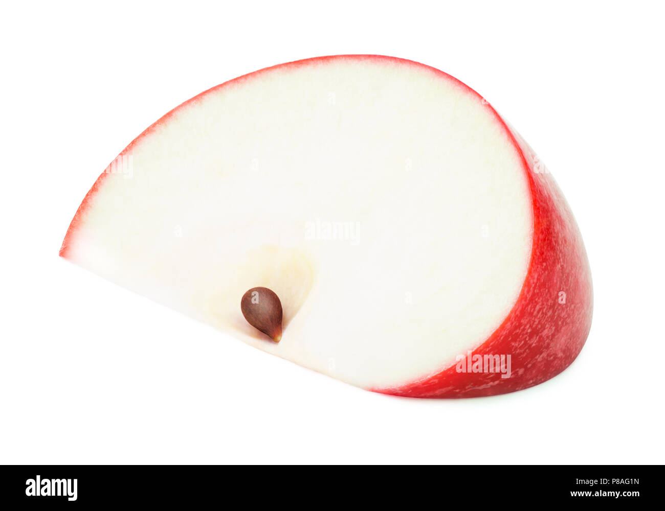Fresh red apple slice isolated on white Banque D'Images