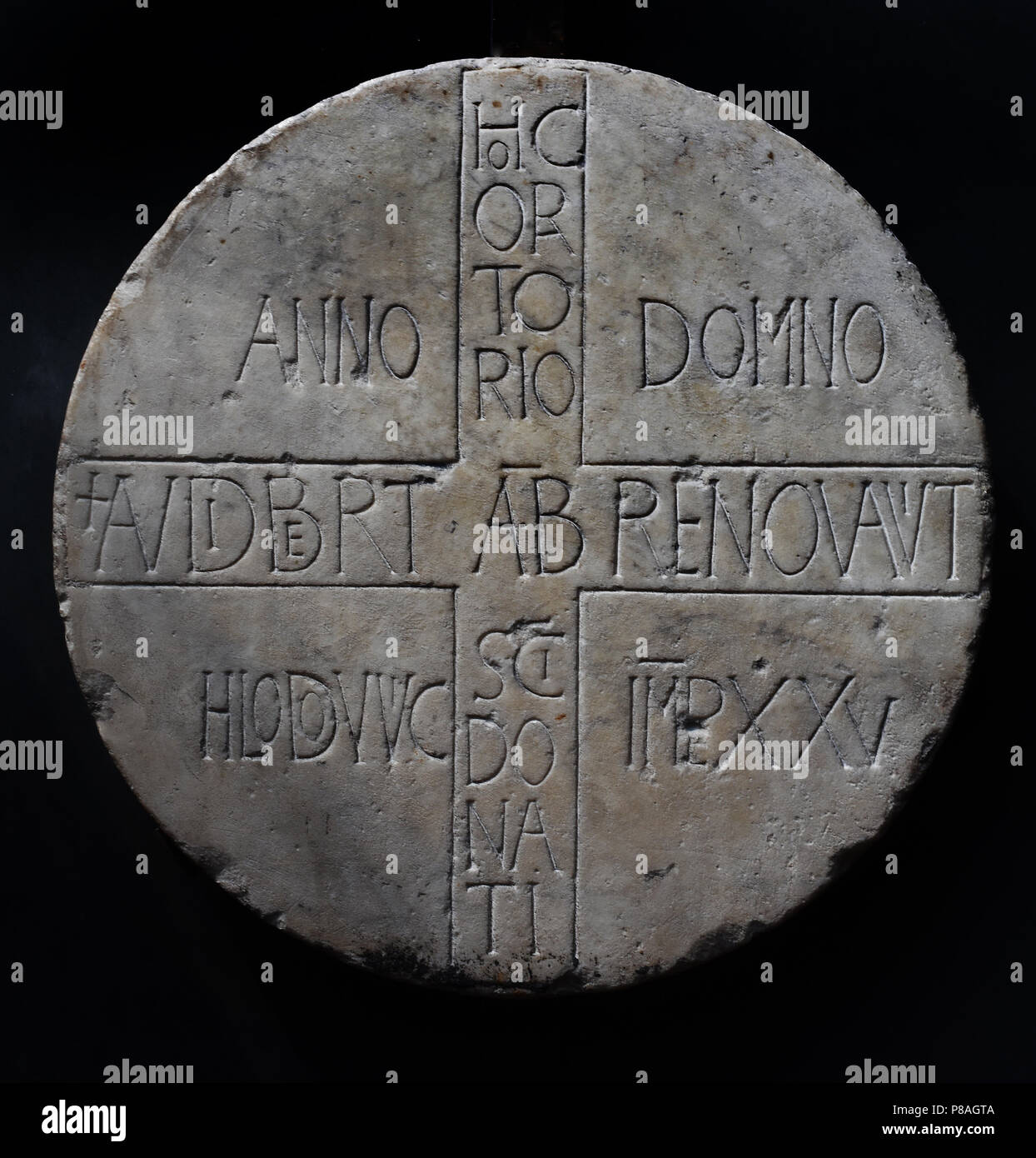 L'inscription d'Abbé Audiberto (838) dans le Musée de Castelvecchio. Vérone, Italie Italien Banque D'Images