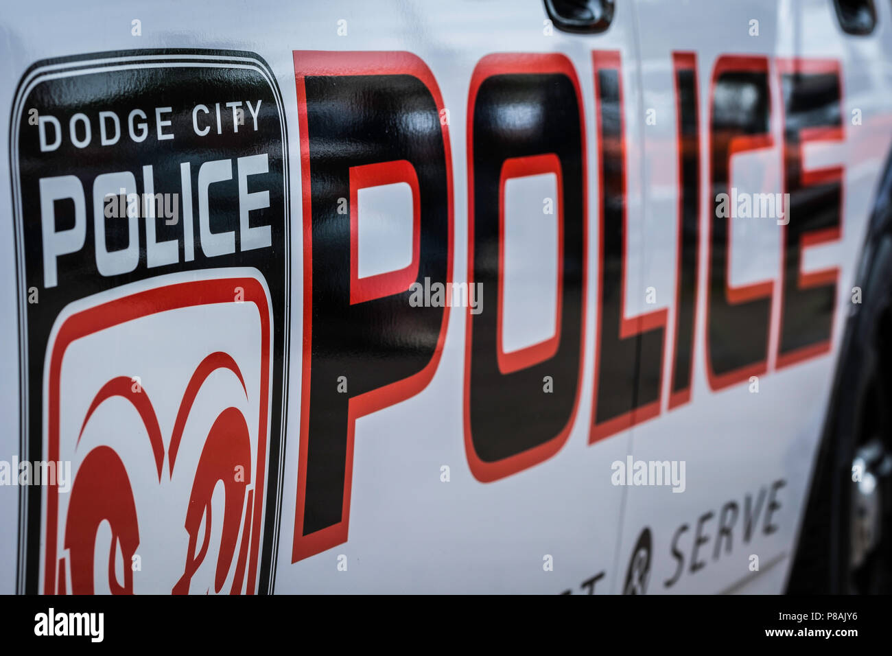 Voiture de police américaine de répliques. Banque D'Images