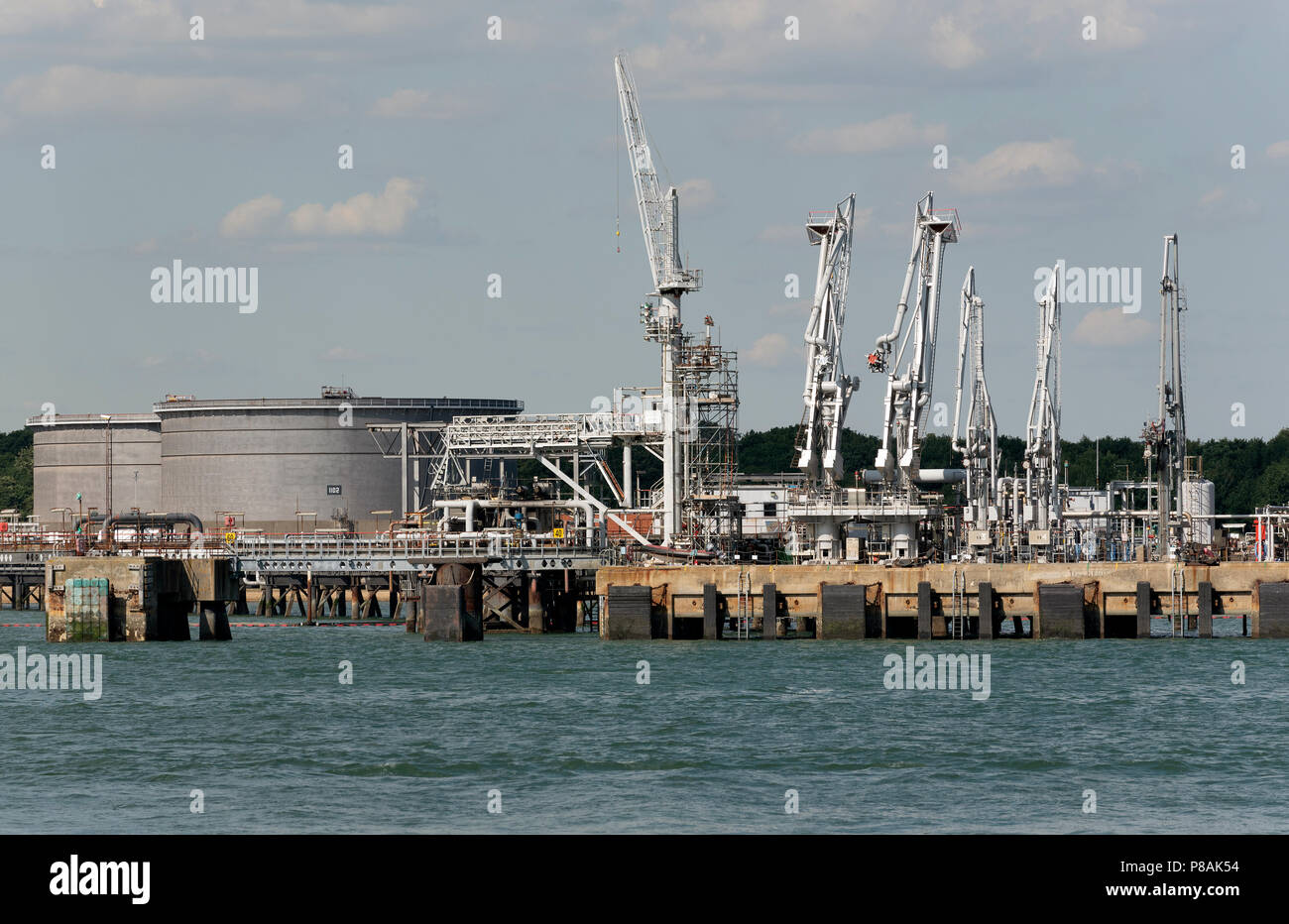 BP Oil Terminal sur l'eau à Hamble Southampton, Hampshire, England, UK 2018 Banque D'Images