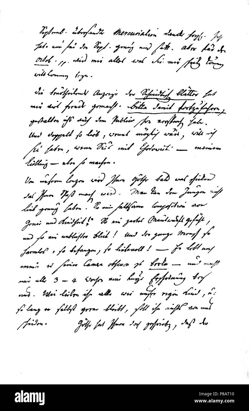 Christoph Martin Wieland, (1733-1813), poète allemand, traducteur et éditeur de l'Illumination. Wieland's lettre du 9 septembre 1776 à Joh. Heinrich Merck, 1910 Banque D'Images