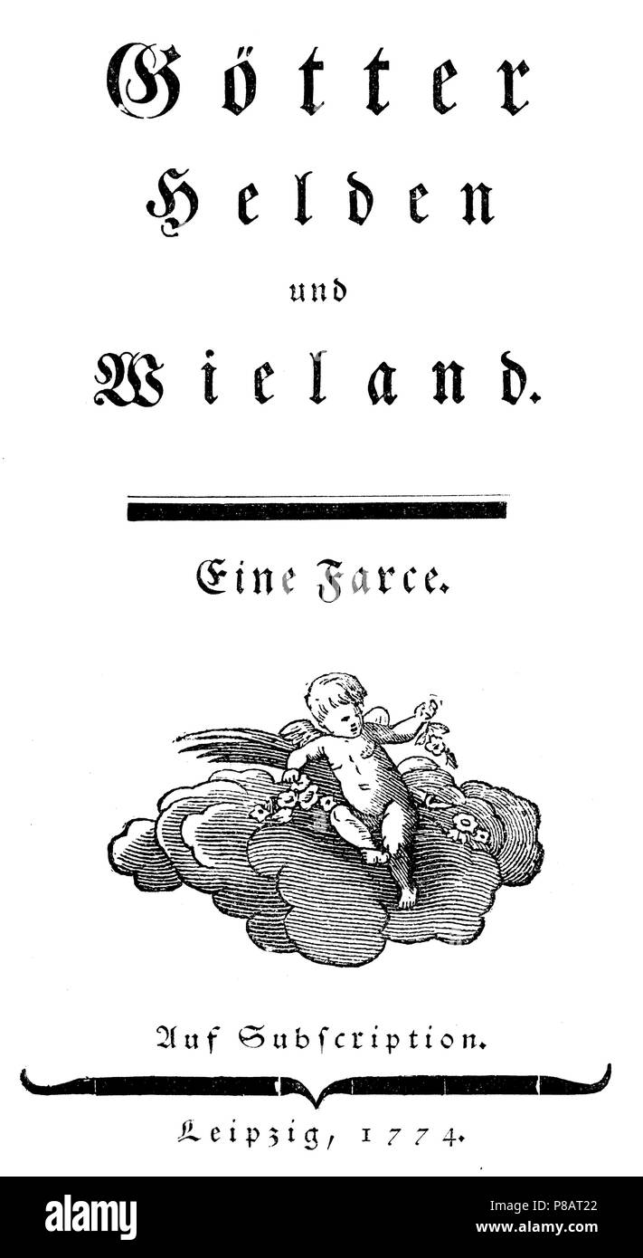 Christoph Martin Wieland, (1733-1813), poète allemand, traducteur et éditeur de l'Illumination. Première impression de Goethe, "Dieux, gentils et Wieland', après l'exemplaire de la Collection de l'Hirzel Goethe, la bibliothèque de l'Université de Leipzig, 1881 Banque D'Images