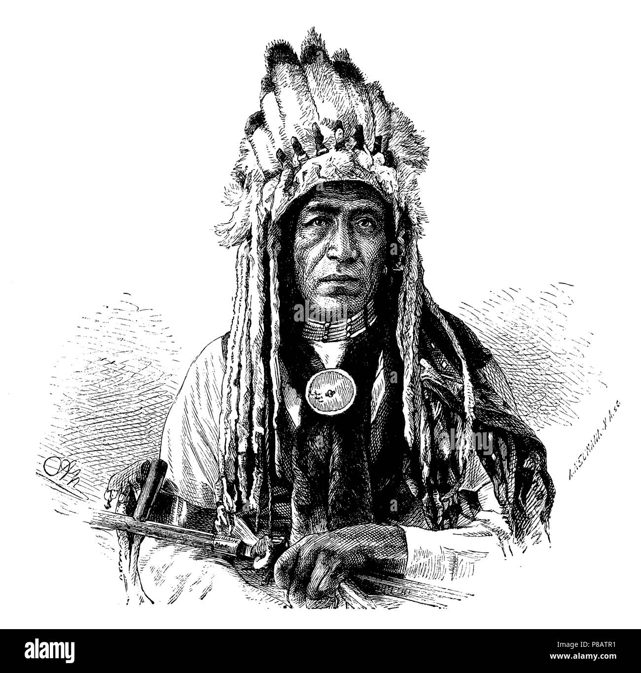 De l'herbe. Membre de la délégation indienne à Washington. Après une photo de Alexander Gardner à Washington, UN Neumann und A N Banque D'Images
