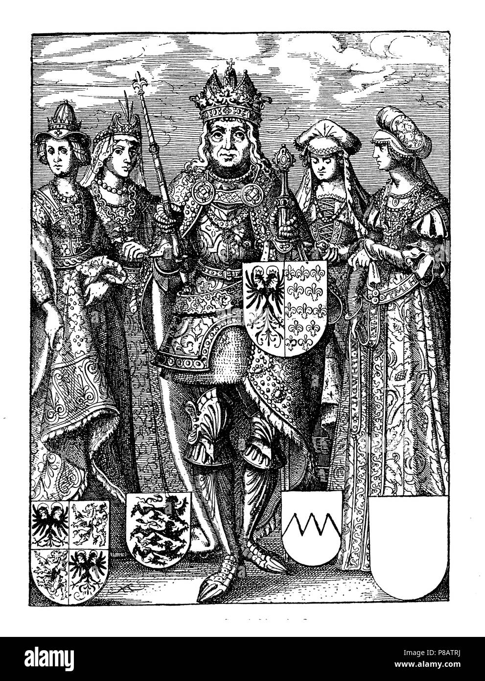 Charlemagne et ses quatre femmes, 1923 Banque D'Images