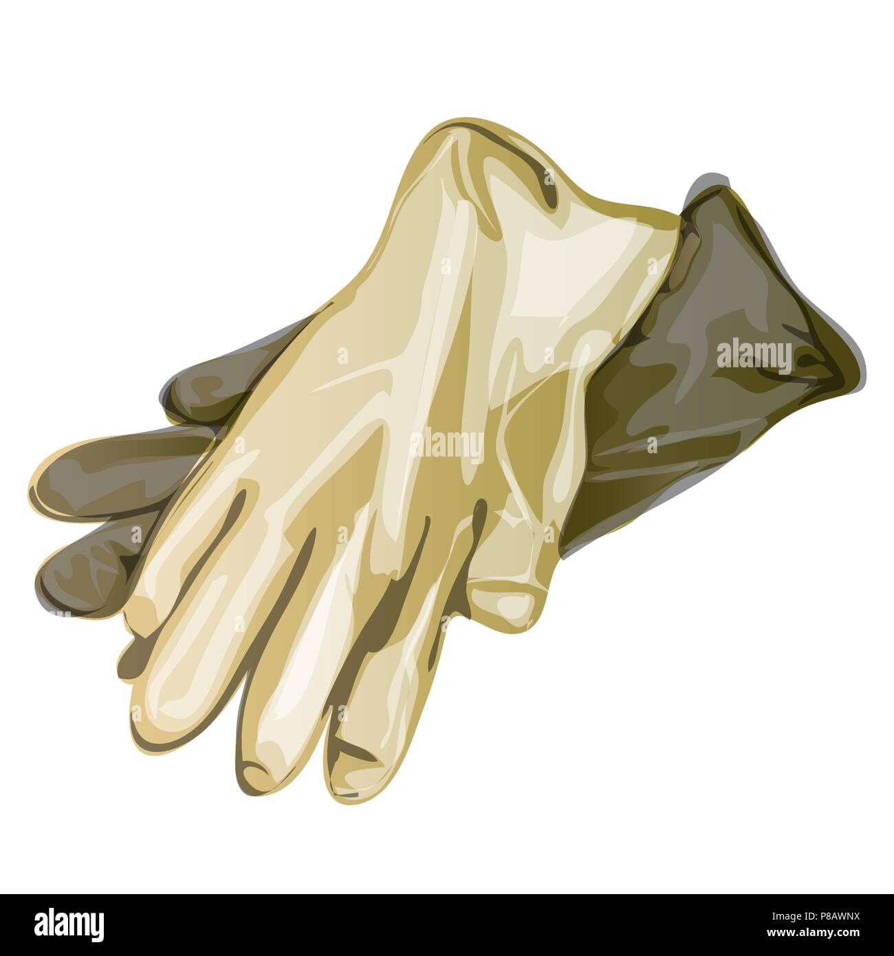 Des gants en latex isolé sur un fond blanc. Cartoon vector illustration close-up. Illustration de Vecteur