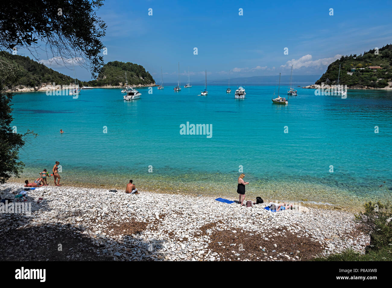 Plage Kanoni, Lakka, Paxos. Banque D'Images