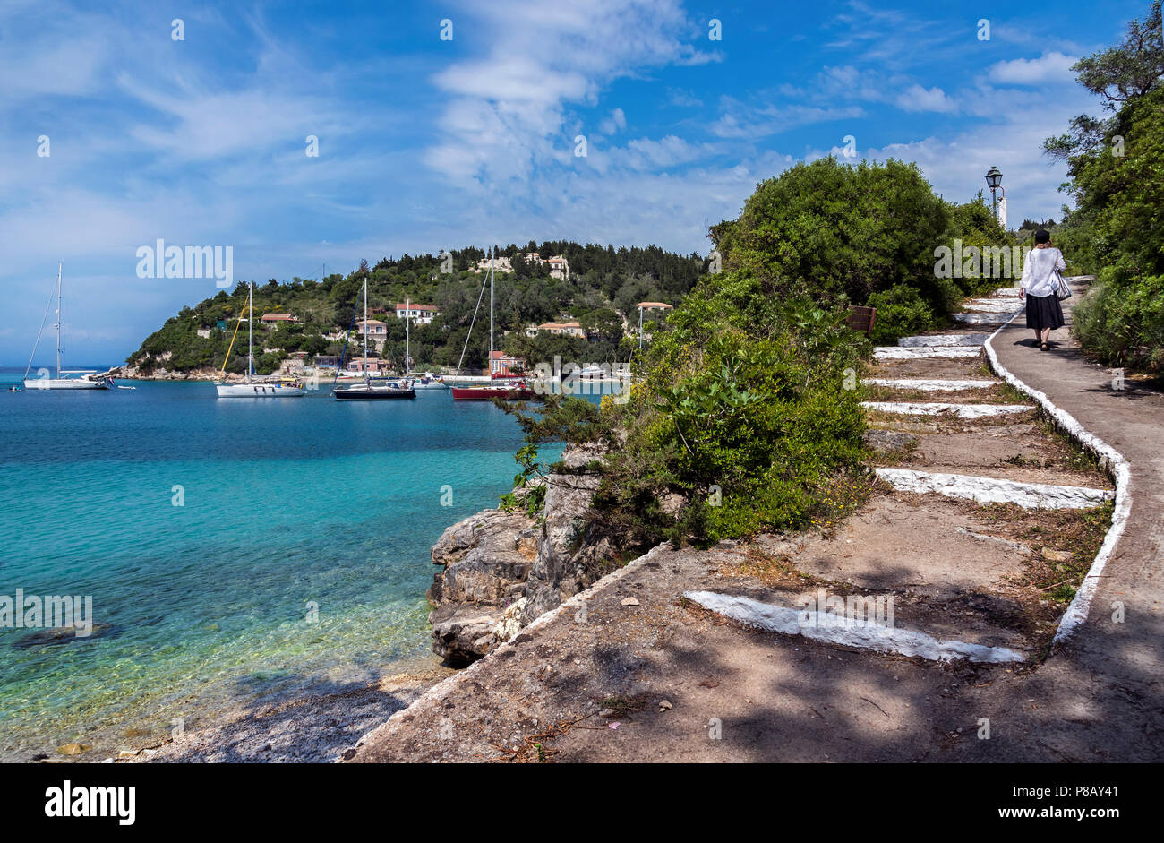 Chemin d'Harami Beach à Lakka Village. Banque D'Images