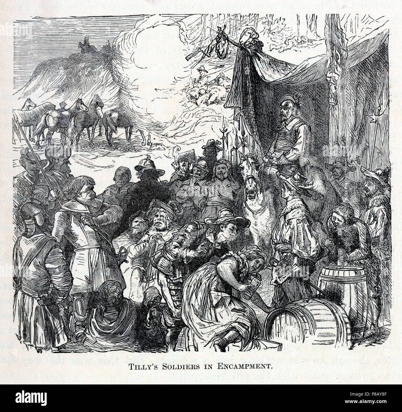 Tilly's soldats au Camp. Musée : collection privée. Banque D'Images