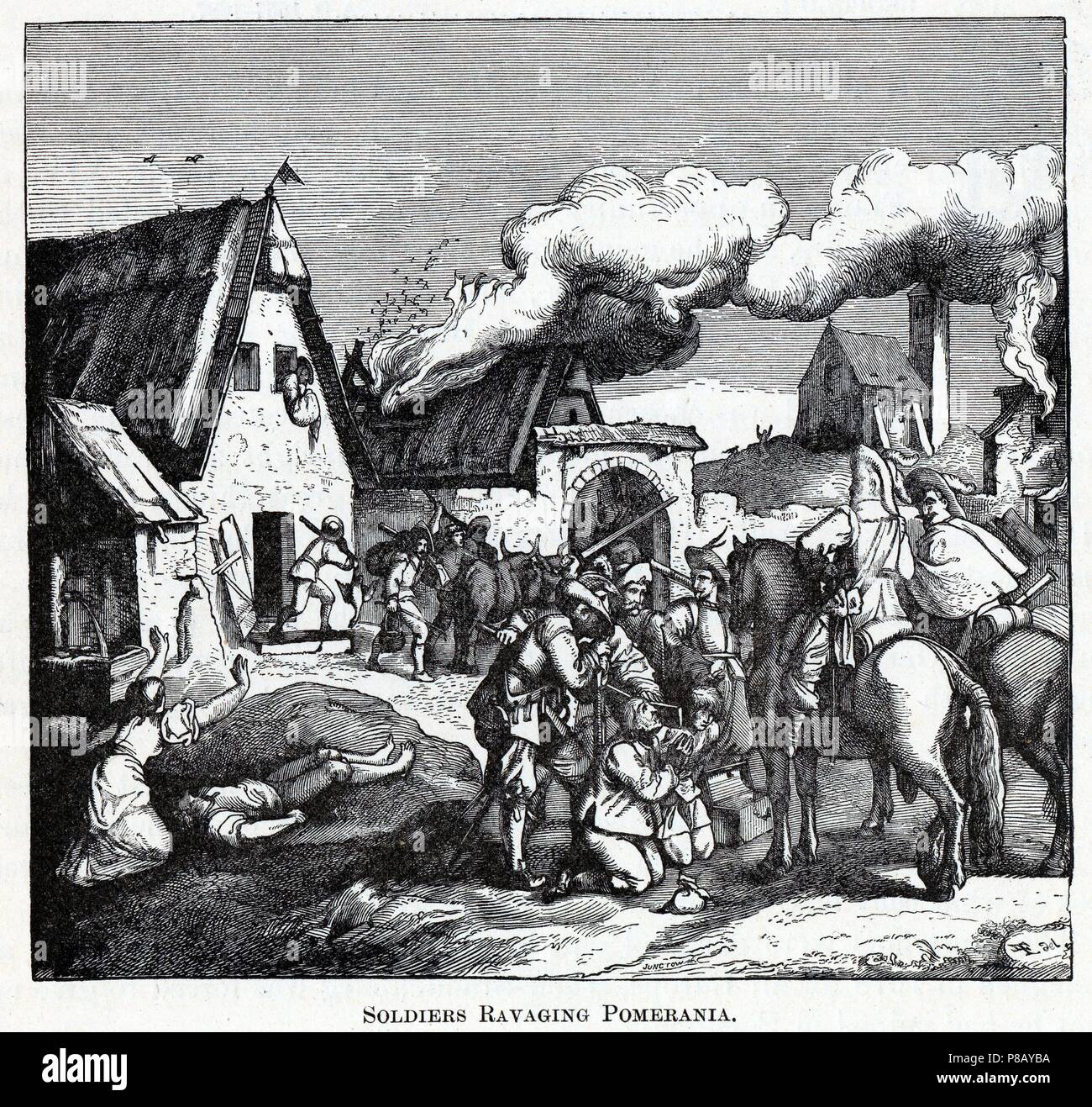 Soldats ravage occidentale. Musée : collection privée. Banque D'Images