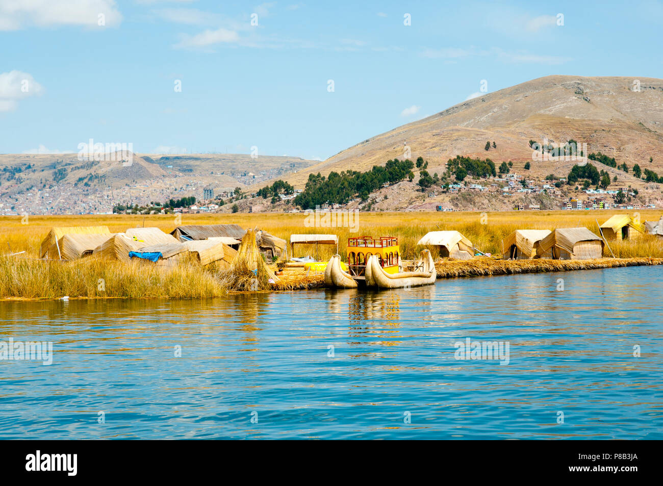 Les îles Uros - Lac Titicaca - Pérou Banque D'Images