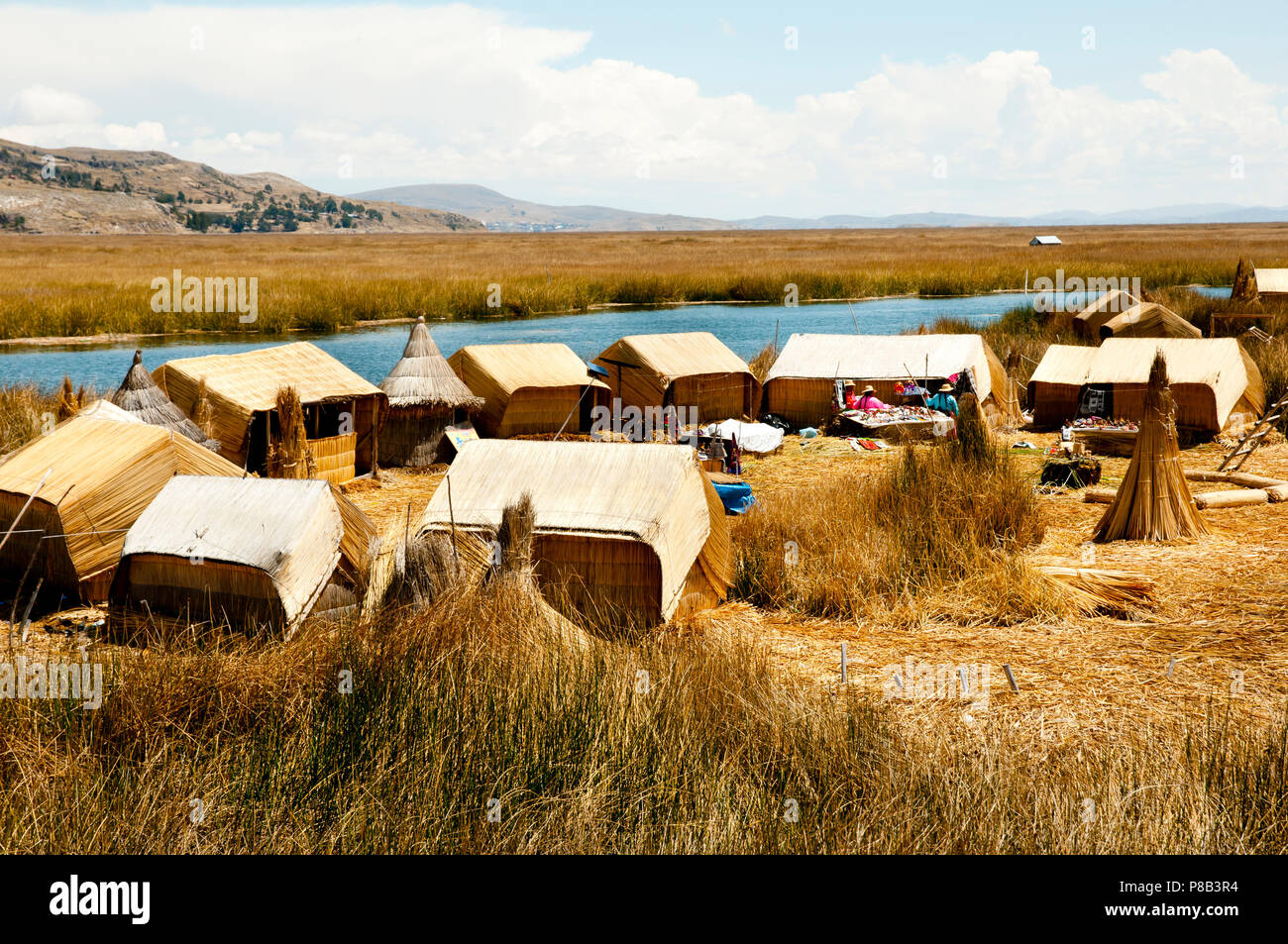 Les îles Uros - Lac Titicaca - Pérou Banque D'Images