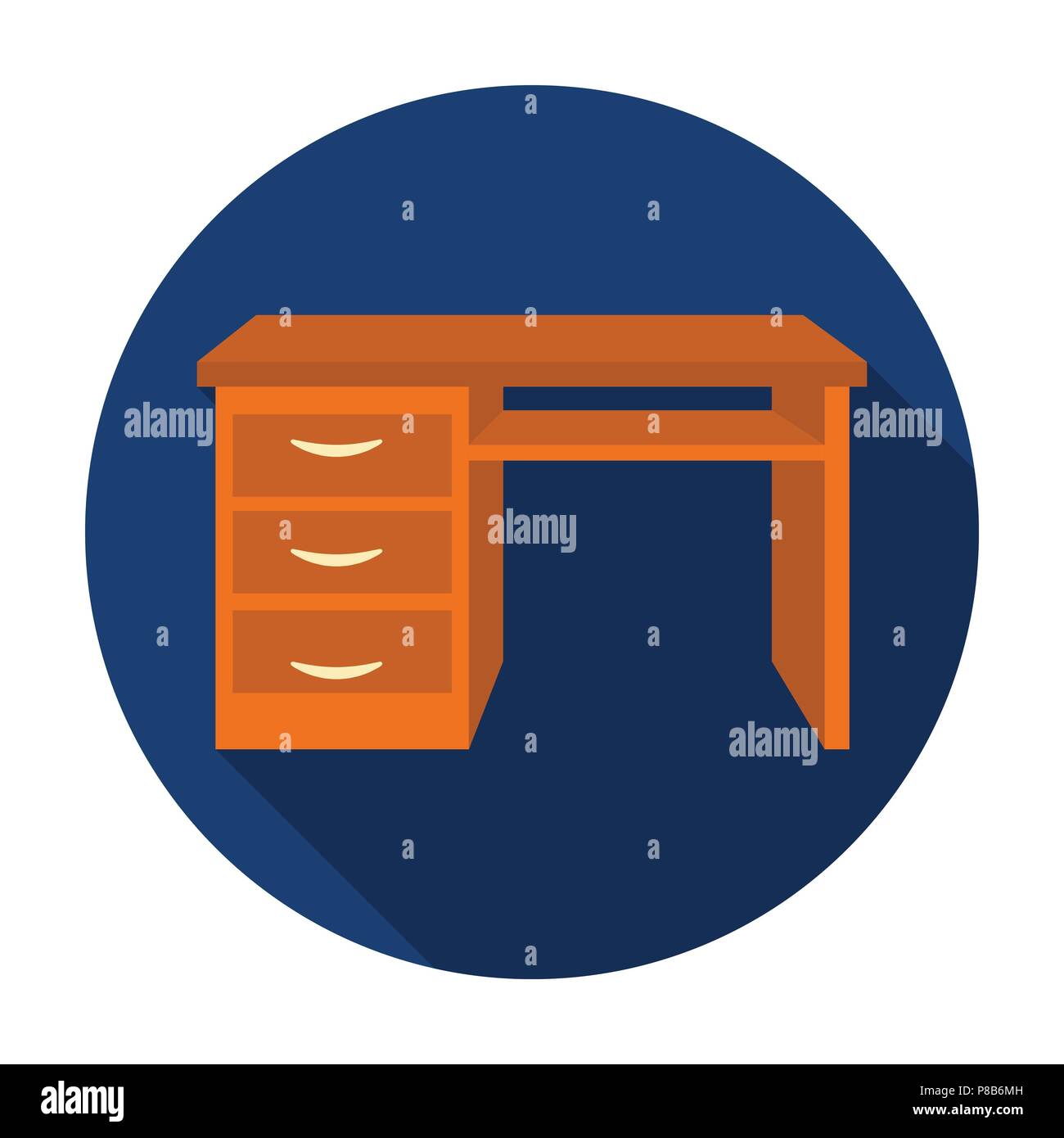 L'icône de bureau dans un style plat isolé sur fond blanc. Meubles de bureau et de l'intérieur d'illustration vectorielle, symbole. Illustration de Vecteur