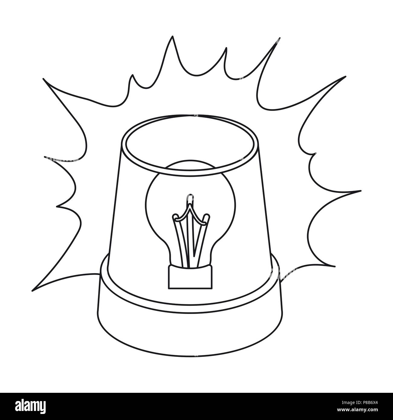 Gyrophare d'urgence icône dans avant-projet isolé sur fond blanc. Symbole de la police d'illustration vectorielle stock. Illustration de Vecteur