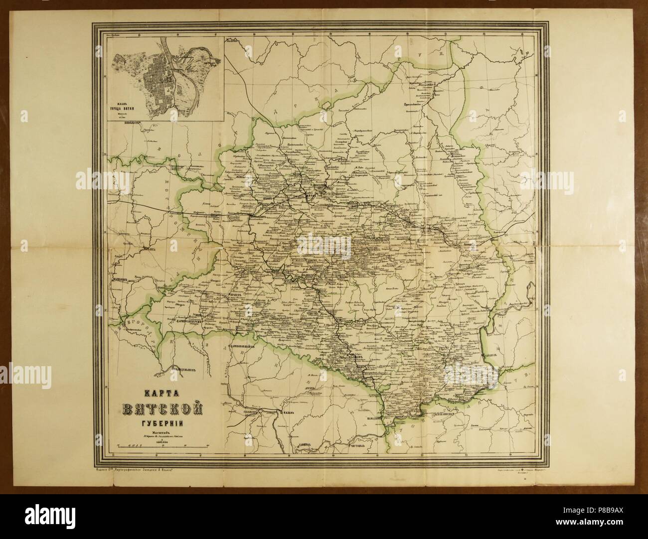 Carte de la Viatka Gouvernorat. Musée : collection privée. Banque D'Images