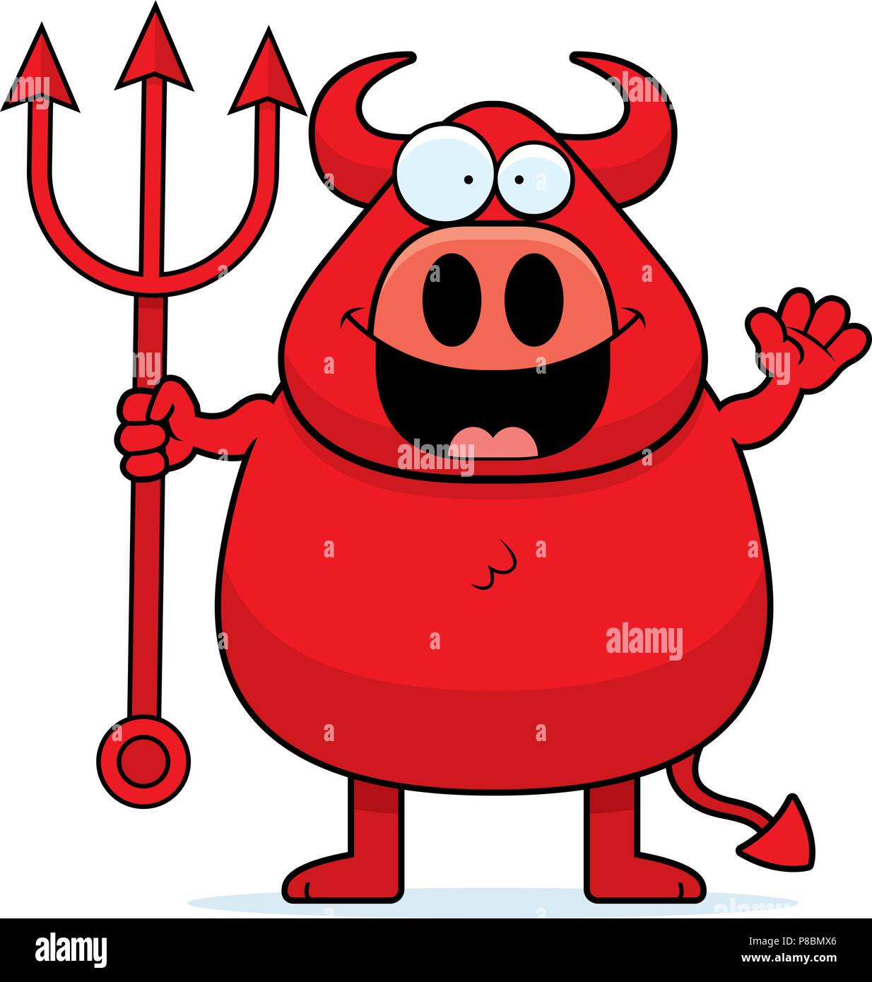 Illustration d'un dessin d'un diable en agitant. Illustration de Vecteur