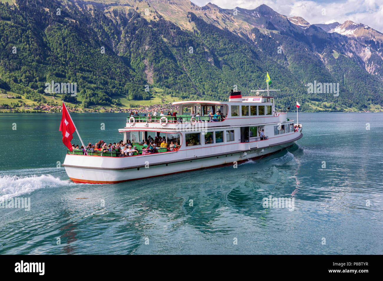 Les croisières en bateau à vapeur sur le lac de Brienz, Oberland Bernois, Suisse Banque D'Images