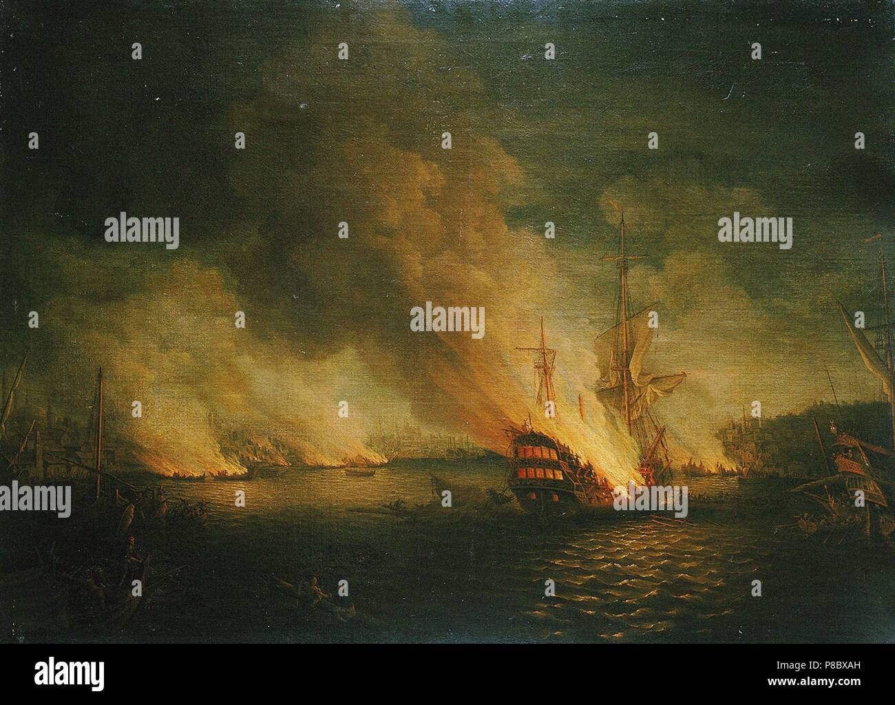 Sir John Thomas Duckworth's action dans les Dardanelles, le 19 février 1807. Musée : collection privée. Banque D'Images