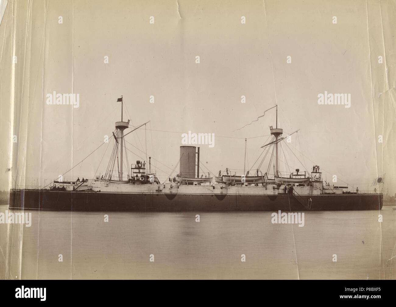 Croiseur japonais Naniwa. Musée : Musée de la Marine, centrale de l'État de Saint-Pétersbourg. Banque D'Images