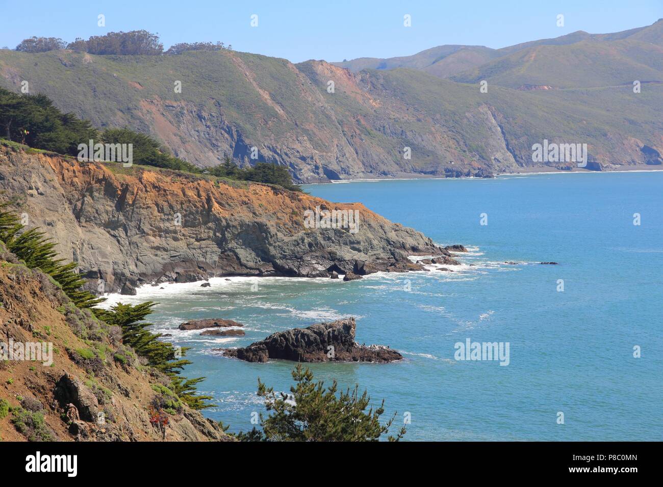 California coast - Aire de loisirs nationale du Golden Gate dans le comté de Marin. Banque D'Images
