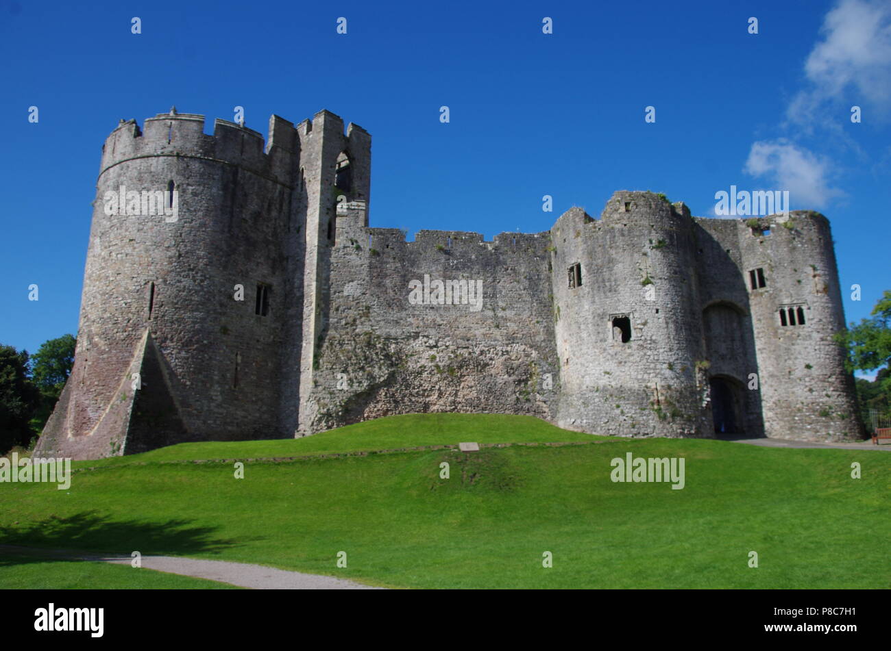 Le Château de Chepstow. John O' Groats (Duncansby Head) aux terres fin. Fin Fin de sentier..au Pays de Galles. UK Banque D'Images