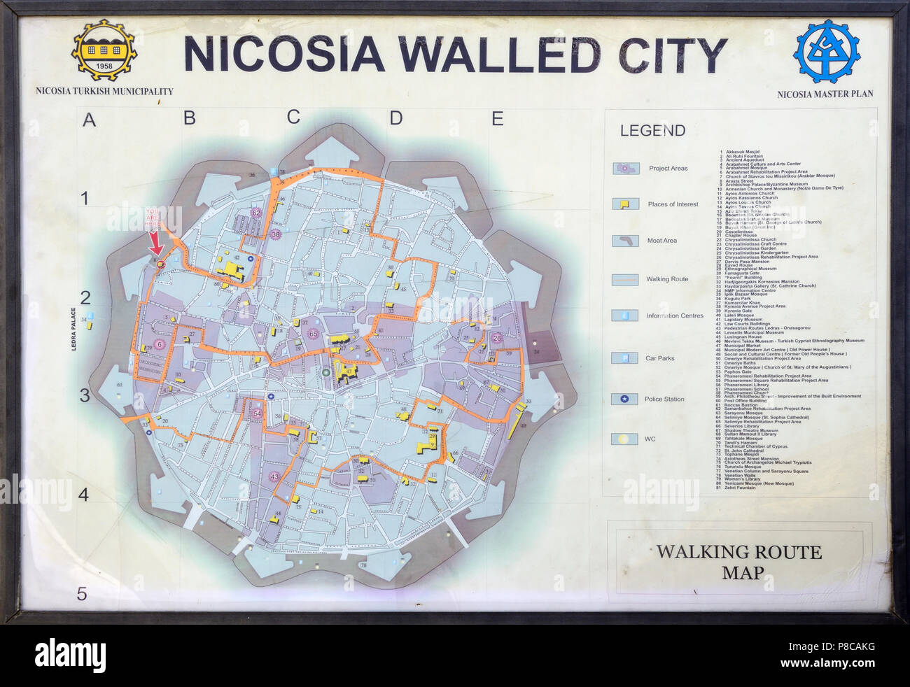 La carte de Nicosie