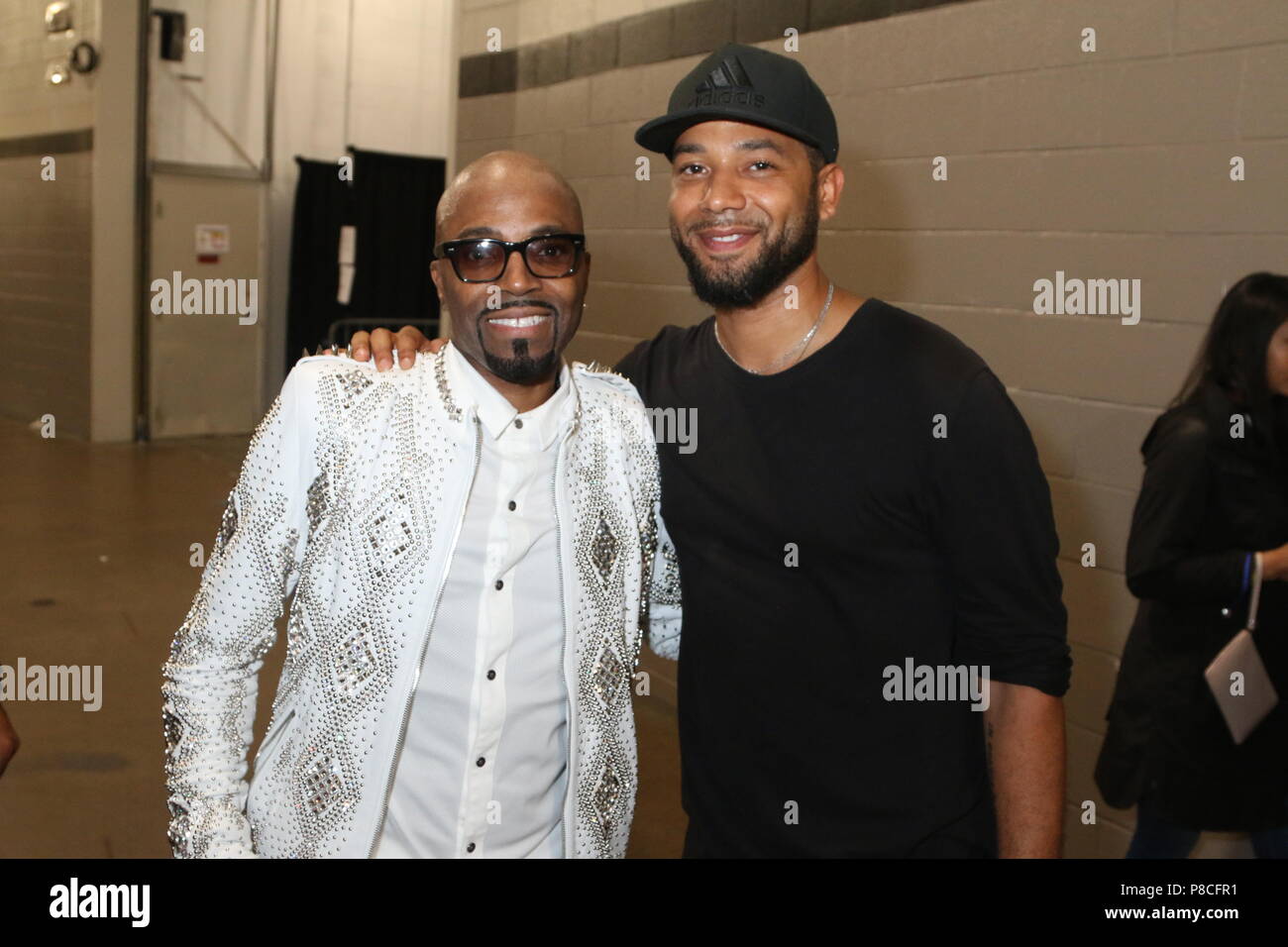 New Orleans, LA, USA. 8 juillet, 2018. Teddy Riley & Jussie Smollett assister à l'Essence Festival à la Mercedes Benz Superdome, le 8 juillet 2018 à New Orleans, LA. Walik Goshorn : Crédit/Mediapunch/Alamy Live News Banque D'Images