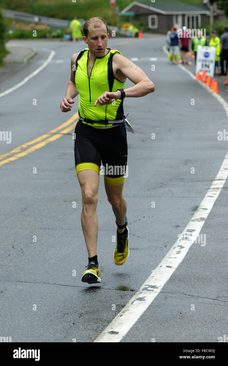 Brian Watts le terme segment dans la Haye 2018 Festival Endurance Triathlon olympique Banque D'Images