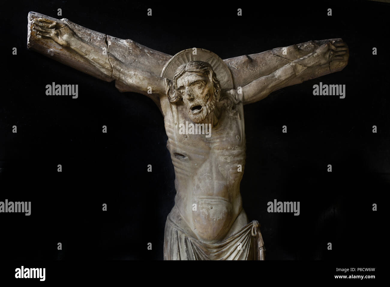 La Crucifixion du maître de Santa Anastasia (première moitié du xive siècle) Vérone, l'église de Santi Giacomo e Lazzaro alla Tomba Italie Italien Banque D'Images
