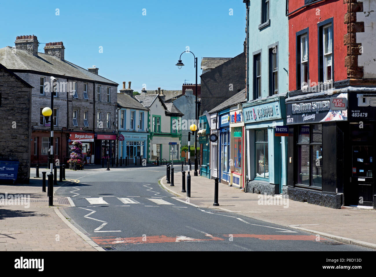 High Street à Dalton, Cumbria, Angleterre, Royaume-Uni Banque D'Images