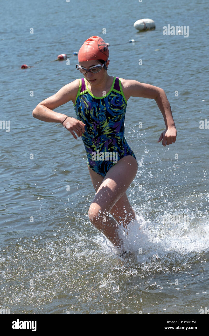 Stissing 2018 Kid's Triathlon Banque D'Images