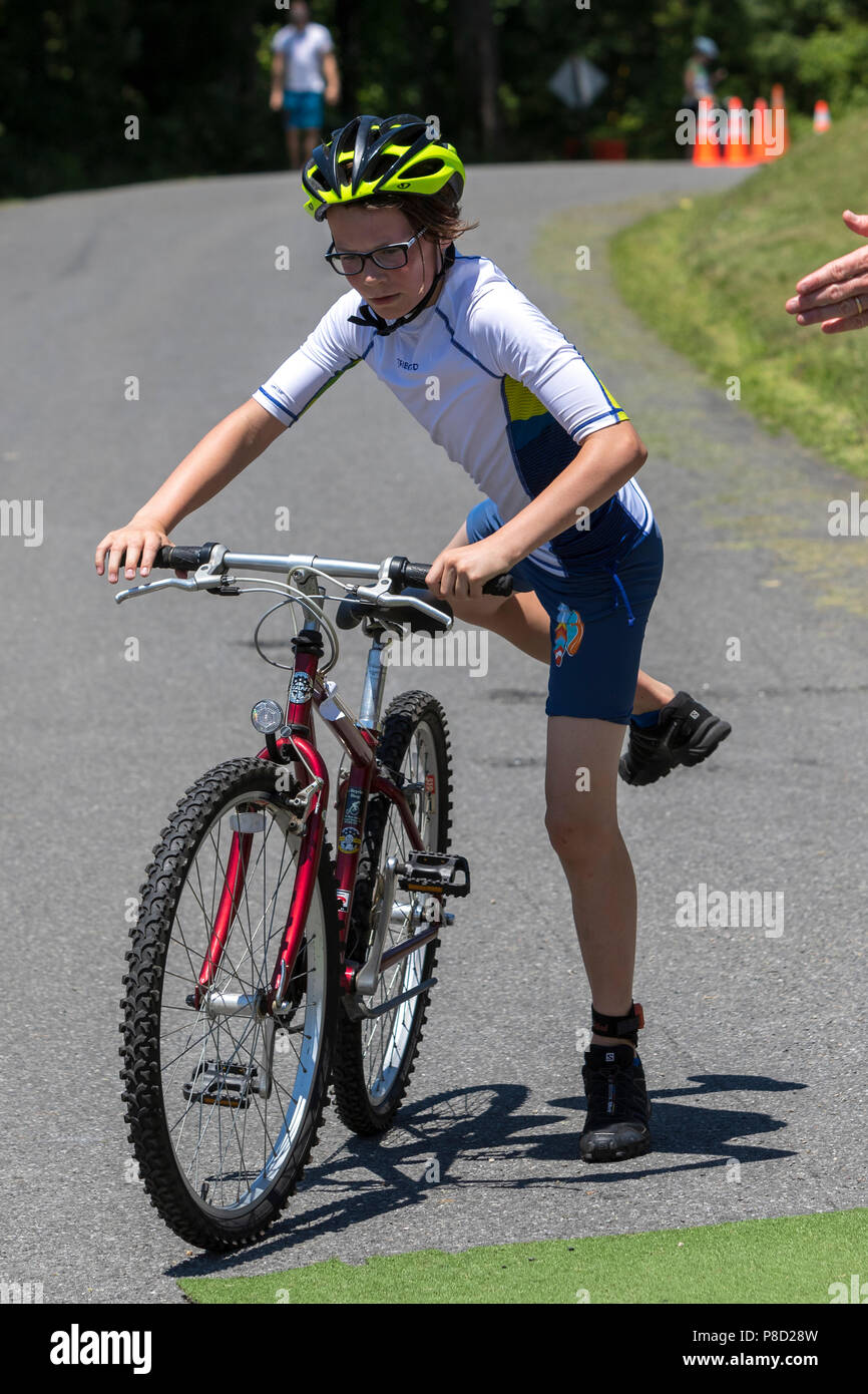 Stissing 2018 Kid's Triathlon Banque D'Images