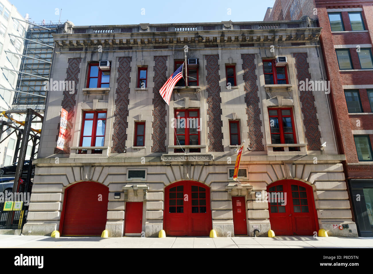 Le New York City Fire Museum at 278 Spring Street à Manhattan est situé dans un ancien caserne qui a été construit en 1904 dans le style Beaux-Arts. Banque D'Images