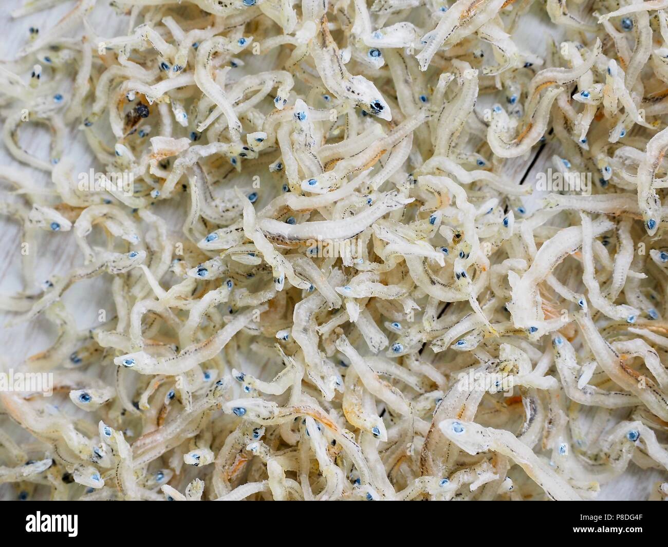 La nourriture asiatique d'anchois séchés Banque D'Images
