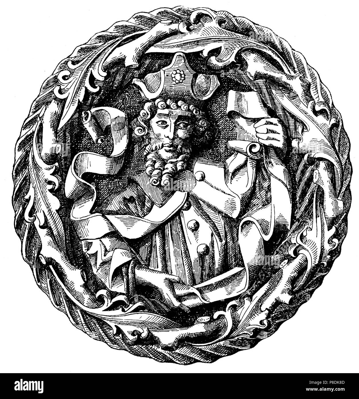 Dietrich Kagelwit (ca 1300-1367), Archevêque de Magdebourg (Illustration de l'histoire de la Prusse). Musée : collection privée. Banque D'Images