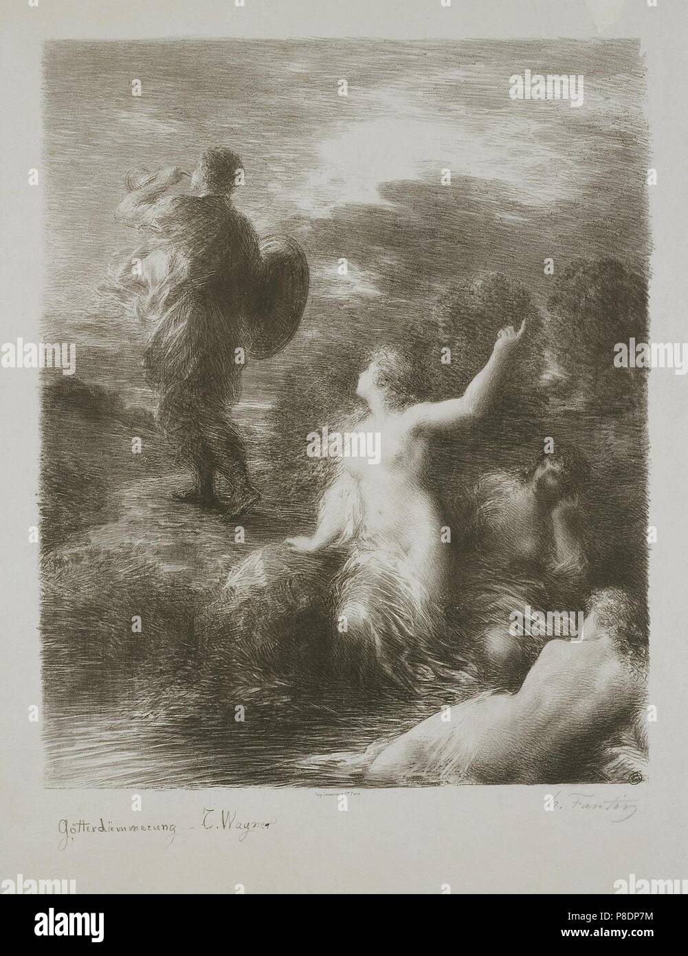 Le Crépuscule des dieux. Siegfried et les filles du Rhin. Musée : Etat de l'Ermitage, Saint-Pétersbourg. Banque D'Images