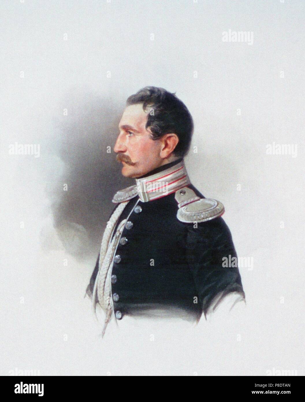 Portrait d'Dmitryevich Emmanuil Narychkine (1813-1901). Musée : bibliothèque historique, l'Etat russe à Moscou. Banque D'Images