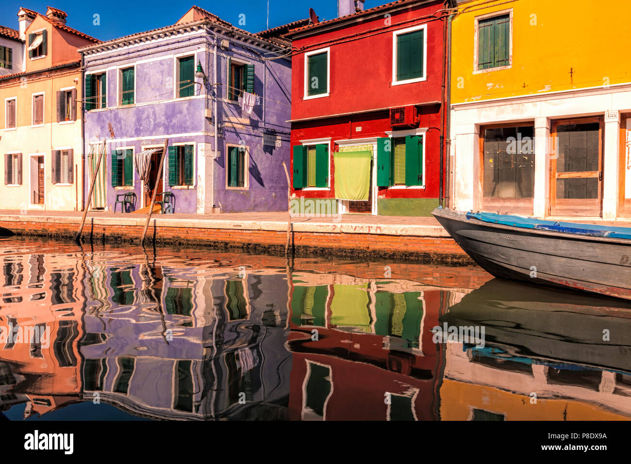 Burano colorés, une des îles de Venetial Banque D'Images