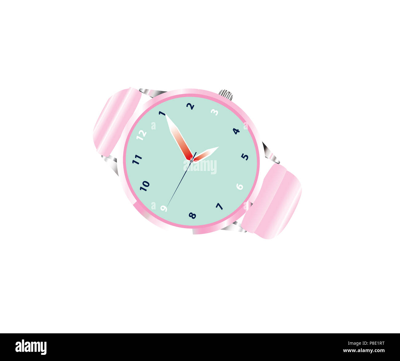 Montre-bracelet à la mode sur fond blanc Banque D'Images