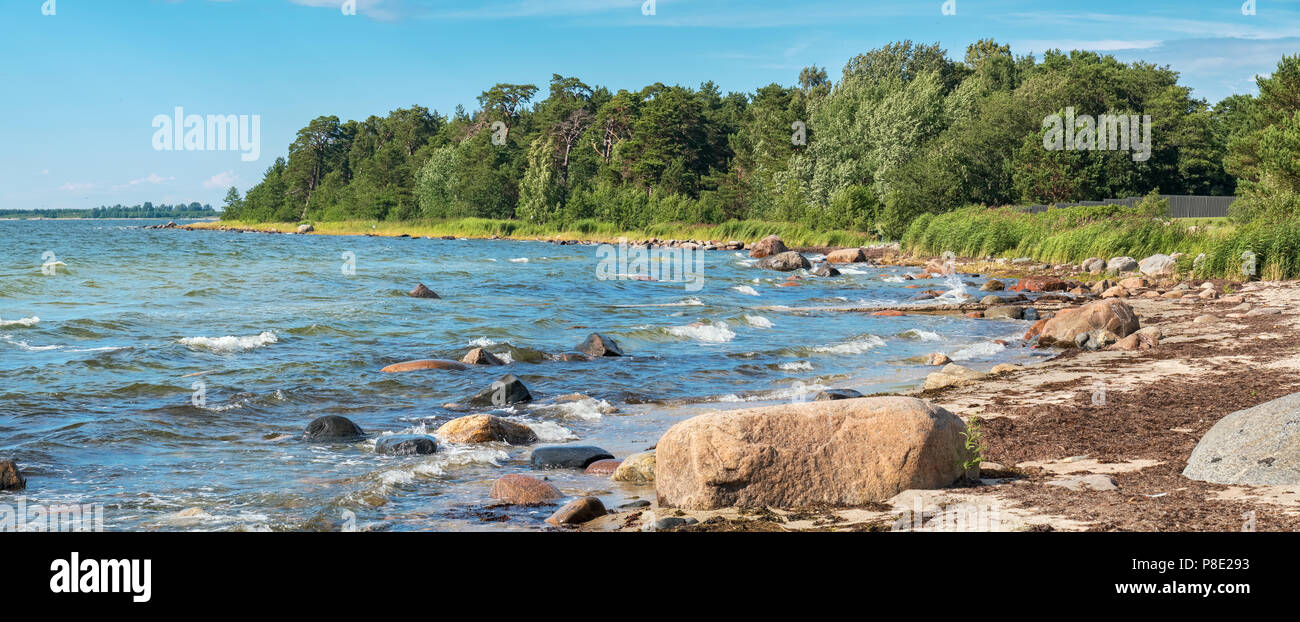 Vue panoramique de la côte de la mer Baltique à Kaberneeme. L'Estonie, Europe Banque D'Images