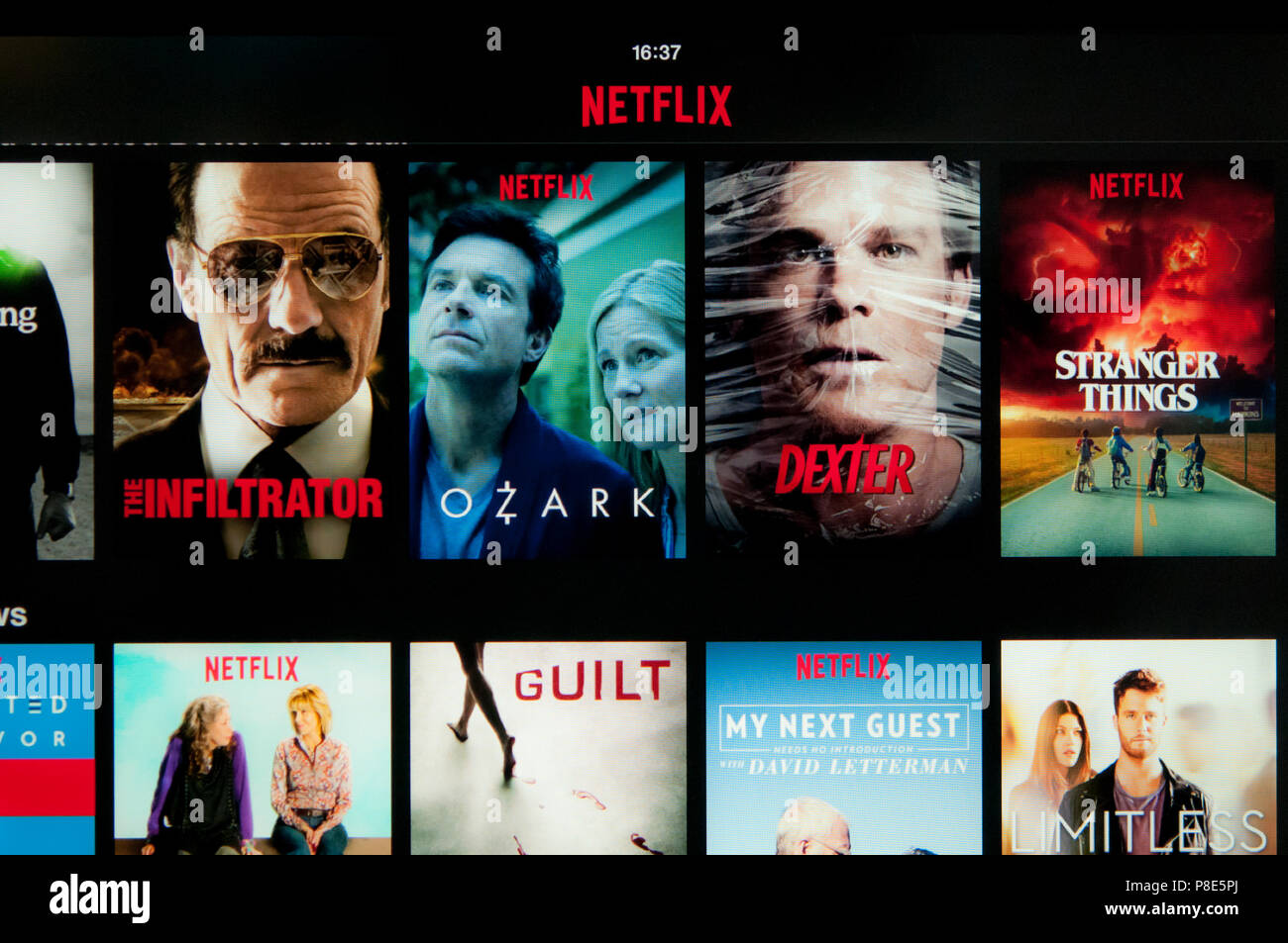Netflix, le service de diffusion de médias, d'un écran Banque D'Images