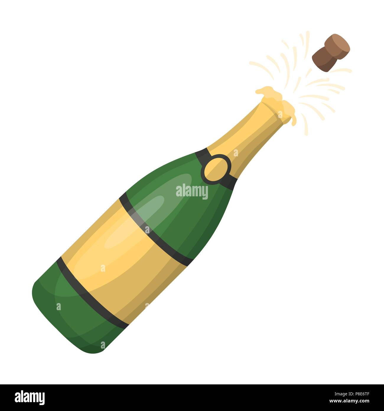 Une bouteille de champagne avec un bouchon.Parti et parties seule icône de  style cartoon vector illustration web stock symbol Image Vectorielle Stock  - Alamy