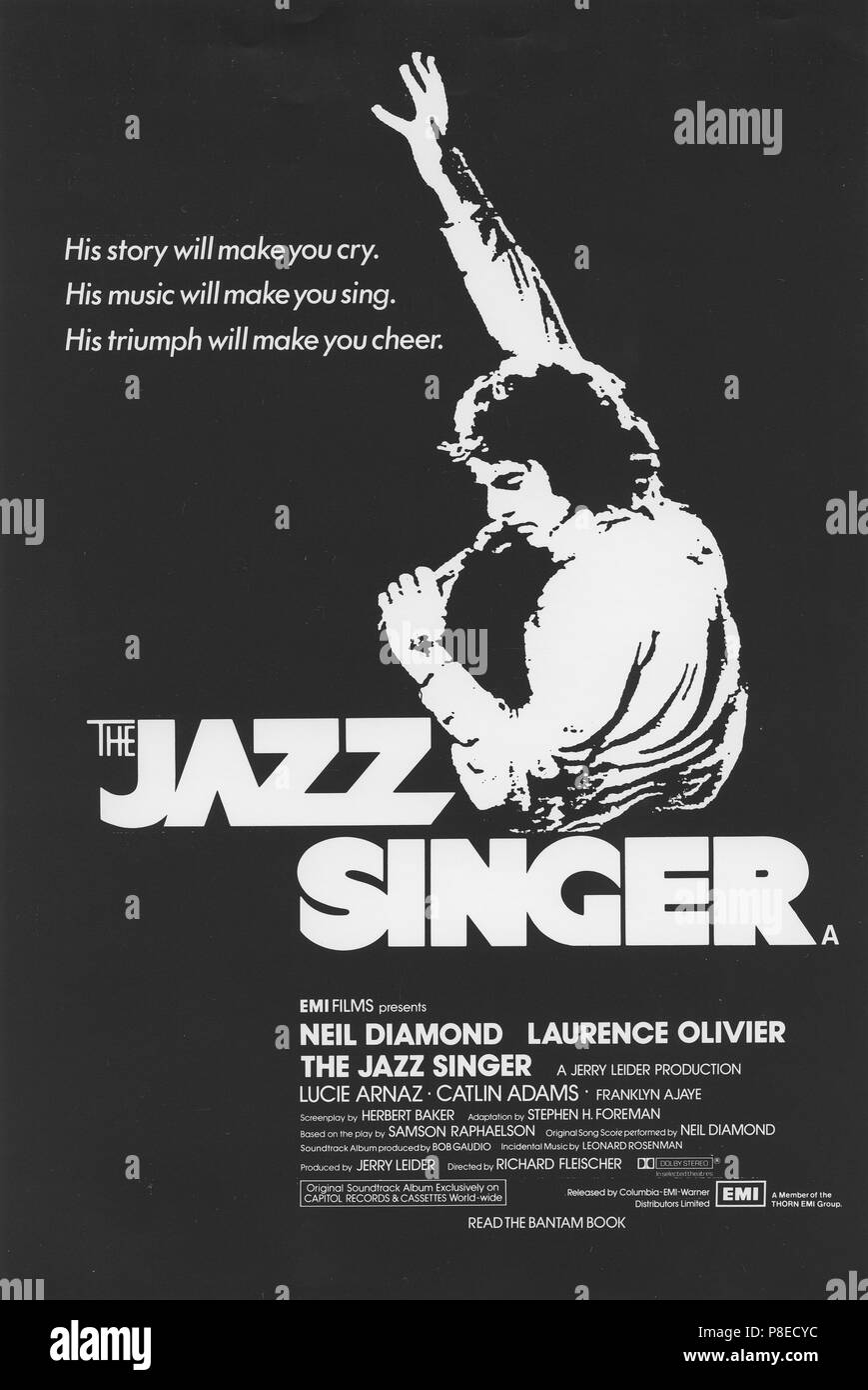 Le chanteur de Jazz (1980) Neil Diamond, affiche de film Date : 1980 Banque D'Images