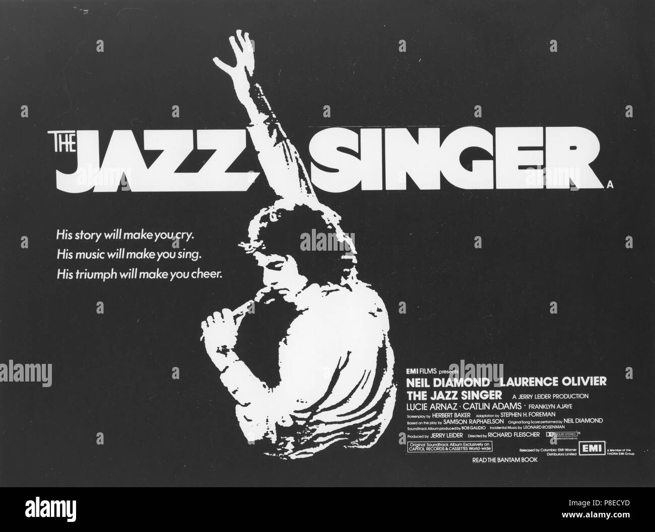 Le chanteur de Jazz (1980) Neil Diamond, affiche de film Date : 1980 Banque D'Images