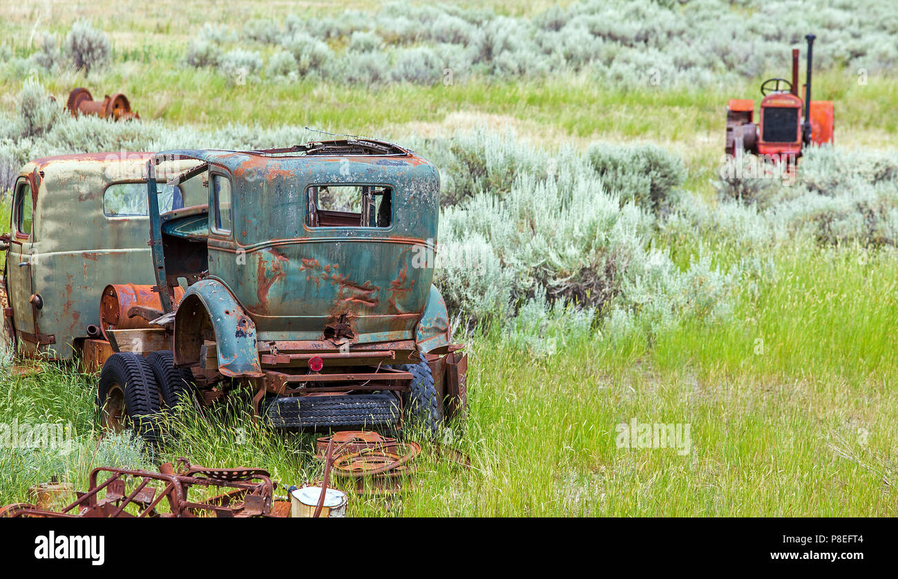 Vintage car près de Kamloops en Colombie-Britannique, Canada Banque D'Images