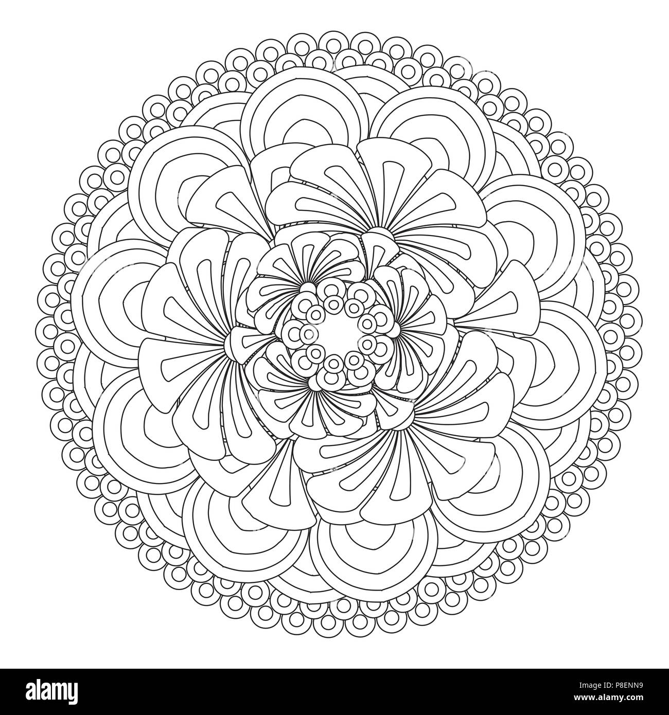 Mandala Fleur Illustration Vectorielle Motif Oriental